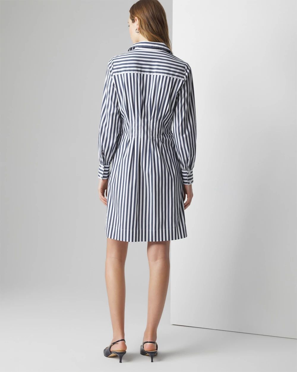 Long Sleeve Poplin Shirt Dress | White House Black Market